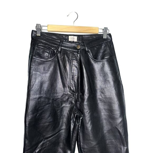 Wilfred Aritzia Melina Vegan Faux Leather High Waisted Pants Women's Size 10 - Picture 3 of 16